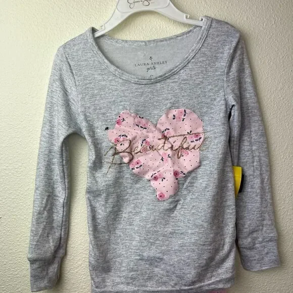 Laura Ashley Toddler Pink/Gray Ditsy Floral Sleep Set size 4 t - Picture 2 of 6